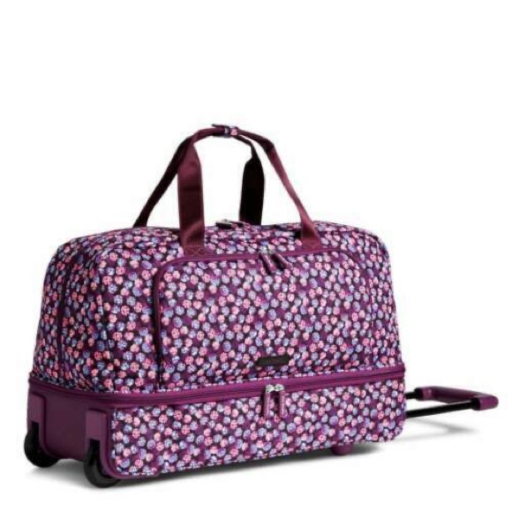 Vera Bradley Large Wheeled Duffel in color Berry Burst